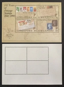 sgbay22. Singapore Stamps - 1990 150 Years of Postage Stamps MS (MNH) - Picture 1 of 1
