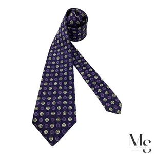 THOMAS PINK Purple Geometric Silk Tie Hand Made In England W: 3.5" EX COND - Picture 1 of 6