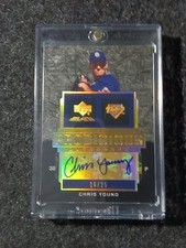 2007 CHRIS YOUNG UD Black Prodigious Autograph Auto Card #/25 Texas Rangers GM