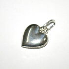 14mm Puffed HEART Charm Pendant 925 Sterling Silver - Real Genuine Silver
