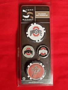 Ohio State Ball Marker Gift Set Of 4 Pieces - NEW In Blister Pack - Picture 1 of 3