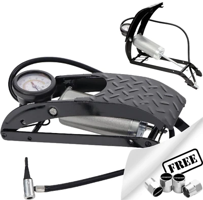 Single Barrel Foot Pump Air Inflator Cylinder Car Tyre Heavy Duty SWFP1+CP - Image 1 of 4