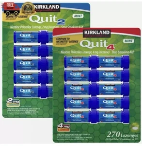Kirkland Quit 2mg & 4mg Nicotine Polacrilex Lozenger Tubes 135/270 Pieces ~ MINT - Picture 1 of 14