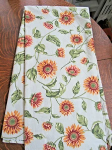 Large Sunflower Cotton Tablecloth Target Green Gold Brown 118" L X 60" W New - Picture 1 of 3