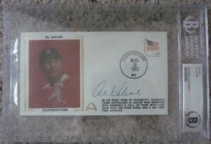 AL KALINE Signed 1980 Gateway Stamp Cachet BECKETT ENCAPSULATED Detroit Tigers