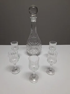 Sherry-Set: Glas-Karaffe und 5 Gläser mit Schliff, Portwein, Likör - Bild 1 von 13