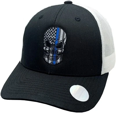 Blue Line Flag Enforcer Trucker Mesh Snapback Black/White - Image 1 of 3