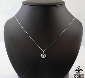 10k White Gold ~0.08 CTW Diamond Pendant 16" Choker Necklace - Picture 1 of 5