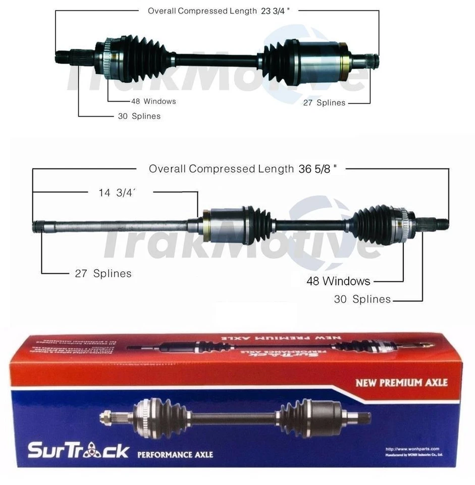 适用于宝马 525xi 530xi AWD 2006-07 双前 CV 轴轴 Assies SurTrack 套装 — 第 1/1 张图片