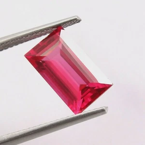 AAA Natural Flawless Blood Red Mozambique Ruby Loose Emerald Cut Gemstone 4.10Ct - Picture 1 of 6