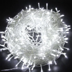 1000 LED Fairy String Light Mains Plug in Outdoor Wedding Party 100m Cool White - Picture 1 of 4