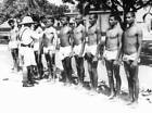 Contingent of muscular recruits and sportsmen for the army in India Old Photo