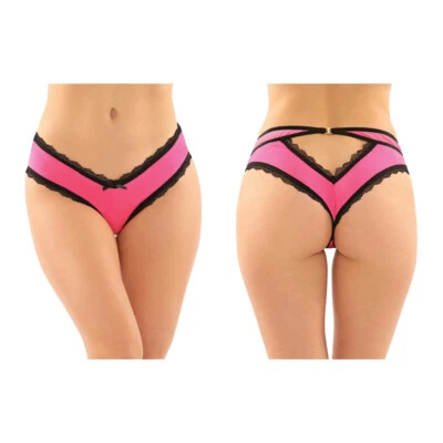 Fantasy Lingerie Cheeky Hipster Panty w/ Lace Trim & Keyhole Cutout 6-Pack Pink - Image 1 of 2