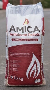 Pellet AMICA AMBIENTE - Certificato EnPlus A1- misto Faggio-Abete sacco 15 Kg - Foto 1 di 1