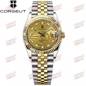 Corgeut NH35 36mm Two-Tone Champagne Dial Jubilee Bracelet Men Automatic Watch - Picture 1 of 5