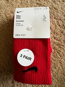 Nike Elite Basketball Crew Socks 3 Pairs Kids 10C-3Y - Picture 1 of 5