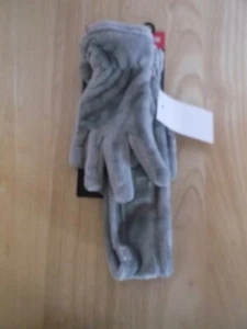 GIRLS ZX OUTDOOR GRAY HIGH PILE HEADBAND & GLOVES SET - SIZE S/M- NEW WITH TAG - Picture 1 of 4