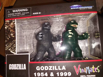 DIAMOND SELECT TOYS VINIMATES GODZILLA 1954/1999 PAQUETE DE 2 SIN USAR, EN CAJA Foto 1 de 2