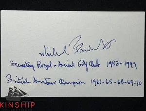 Sir Michael Bonallack signed 3x5 Index Card JSA COA PGA Golf Auto I82 - Picture 1 of 1