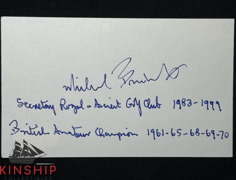 Sir Michael Bonallack signed 3x5 Index Card JSA COA PGA Golf Auto I82 - Image 1 of 1
