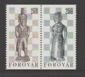 FAROE ISLANDS 1983 19th Century Chess Pieces Joined set of 2 MNH $2.00 - Picture 1 of 1