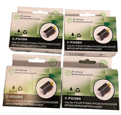 Green Project C-PGI5BKR Black Ink Cartridge (4 cartridges) FOR CANON printers - Image 1 of 4
