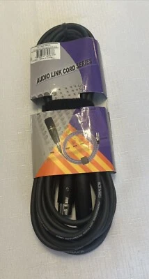 Cabo de microfone Audio Link profissional baixo ruído 25’ macho XLR para fêmea XLR novo - Imagem 1 de 4