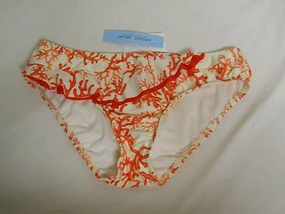 Antonio Melani Size Medium PAPAYA RUFFLE PANT Coral New Womens Bikini Bottoms - Image 1 of 4