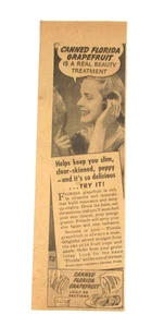Vintage 1938 Print Ad Canned Florida Grapefruit Florida Citrus Commission - Picture 1 of 3