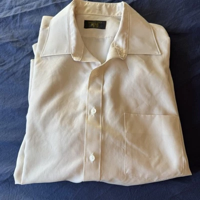 Van Heusen Super Slim 17. 34-35 Long Sleeve Dress Shirt Stretch Cream/Champagne - Image 1 of 4