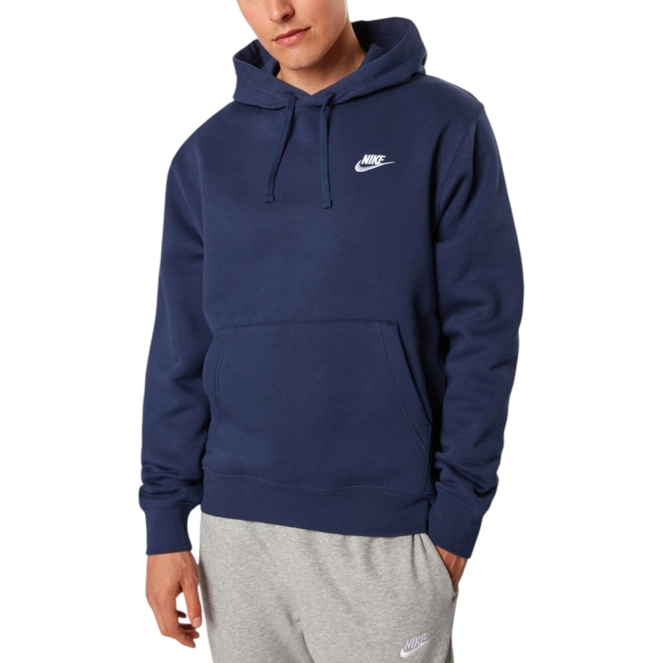Nike Sportswear Club Fleece Pullover Hoodie Size XL Navy Blue - BV2654-410