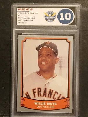 Pacific Baseball Legends 1988 - Willie Mays #24 grado 10 Foto 1 de 2