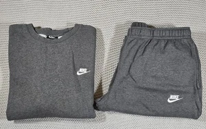 Nike Sportswear Club Fleece Sweatpants & Sweatshirt Set Men's XXL Gray - Picture 1 of 22