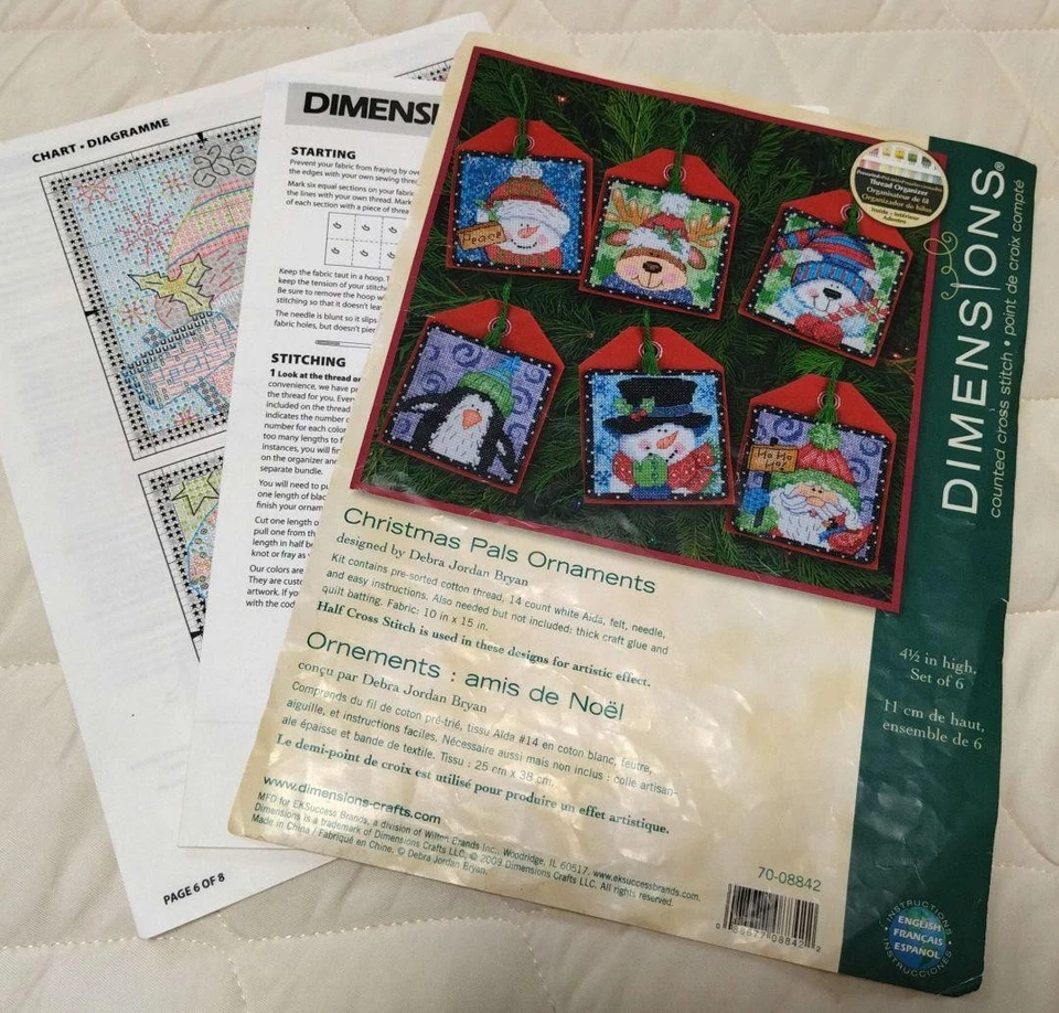 Dimensions Cross Stitch Chart Christmas Ornament Design Pattern - Image 1 of 1