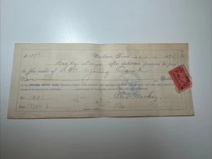R164 - Bedford County Bank - Promissory Note - Wartrace TN - 1898 - Picture 1 of 1