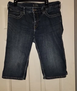 Jeans cortos marca plateada McKenzie para mujer talla 16 #075 - Imagen 1 de 6