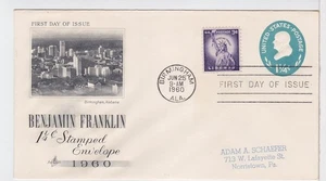 TurtlesTradingPost- Benjamin Franklin NonProfit Envelope #U541 FDC 1960 Artcraft - Picture 1 of 1