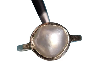 Anillo de plata de ley 925 talla 6,5 EE. UU. con piedras preciosas de perlas de plata natural de 2,60 quilates Foto 1 de 4