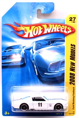 Mustang Fastback 1965 primera edición #027 Hot Wheels 2008 blanco negro OH5spk's Foto 1 de 4