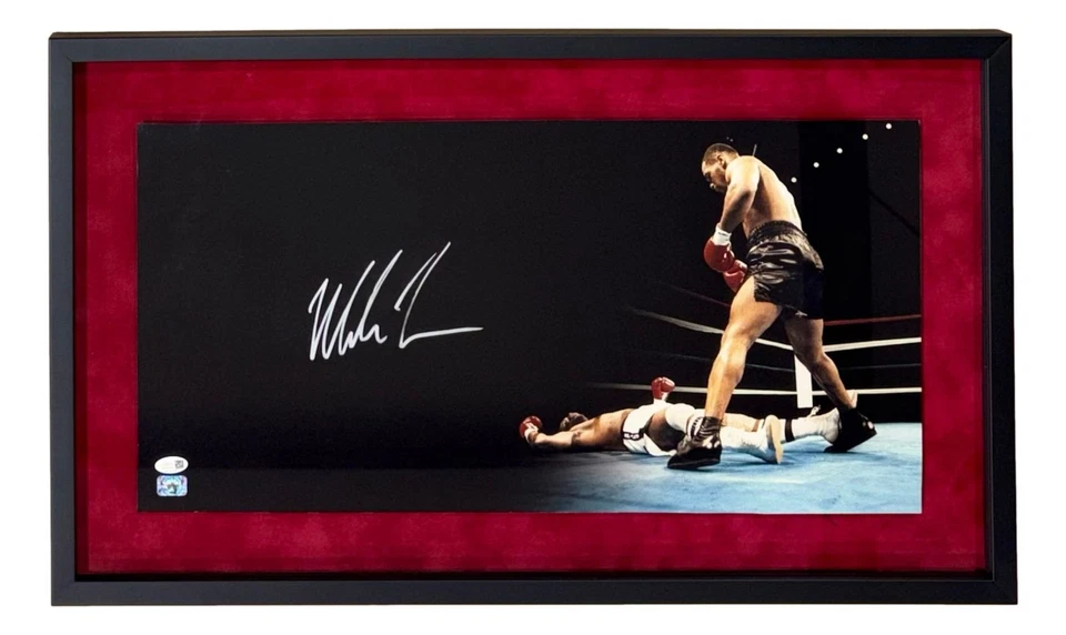 Mike Tyson Signed Framed 12x24 Boxing Panoramic Photo JSA QR Hologram - Image 1 of 2