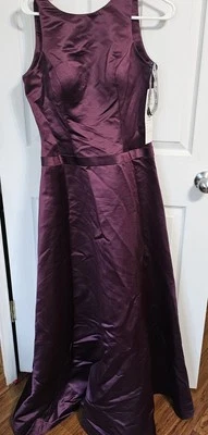 Vestido largo Bill Levkoff de dama de honor nuevo con etiquetas talla 10 berenjena púrpura para mujer  Foto 1 de 4