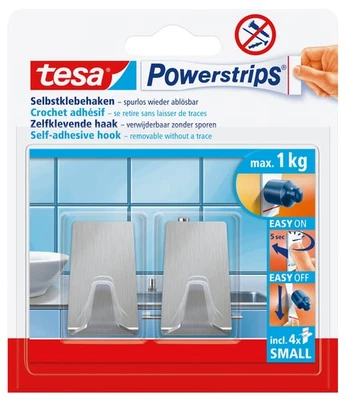 tesa Klebehaken selbstklebend mit Powerstrips, wiederverwendbar, klein 2 St. OVP - Bild 1 von 4