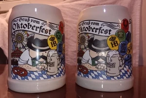 1993 Munich Oktoberfest 0.5 Liter Beer Mugs/Steins Set Of 2 Made In Germany - Picture 1 of 7