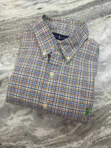 Polo Ralph Lauren Shirt Mens Large Plaid Oxford Green Pony EUC - Picture 1 of 10
