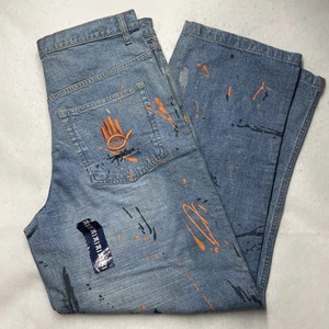 New VTG Miskeen Orginals Y2k Hip Hop Jeans Hippie Grunge Skater 36 jnco Paint - Picture 1 of 10