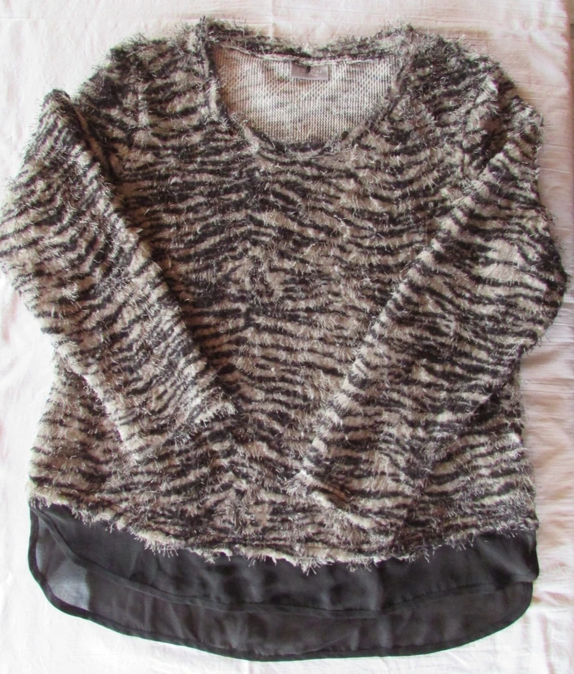 C&A Damen Langarm Pullover Größe M Pullunder Tunika Bluse Top Shirt (155 - Bild 1 von 1