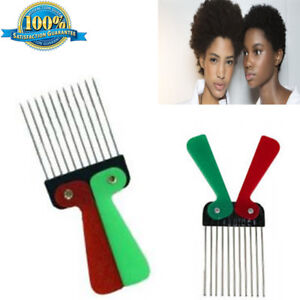 AFRO COMB METAL TEETH FOLDING/FOLDABLE COLOUR HANDLE HAIR BRUSH COMBS NEW