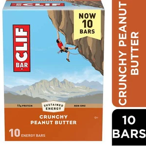 CLIF BAR Crunchy Peanut Butter Energy Bars, Plant Based Protein Bars, 10ct - Picture 1 of 13