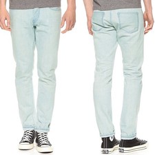 3X1 Mens 31 M1 Stone Bleach Selvedge Slim Fit Button Fly Denim Jeans