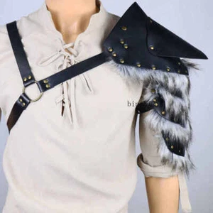 Medieval Viking Men's Feather Shoulder Armor Strap Cosplay Halloween Role Play - Bild 1 von 5